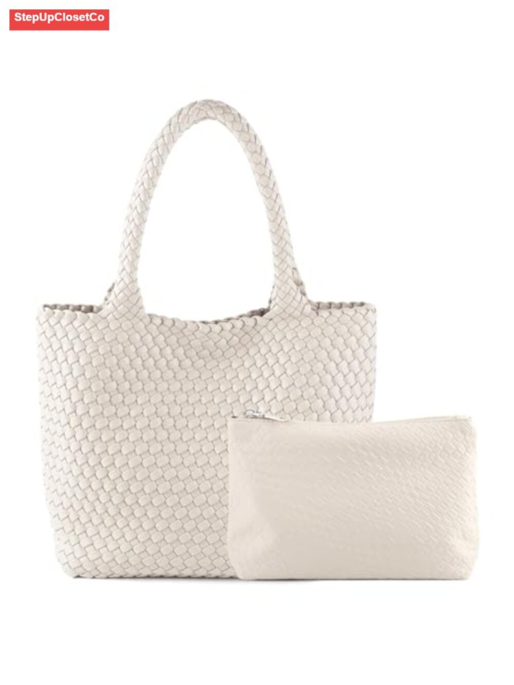 Handwoven Vegan Leather Tote Bag, Large Travel Hobo Shoulder Purse